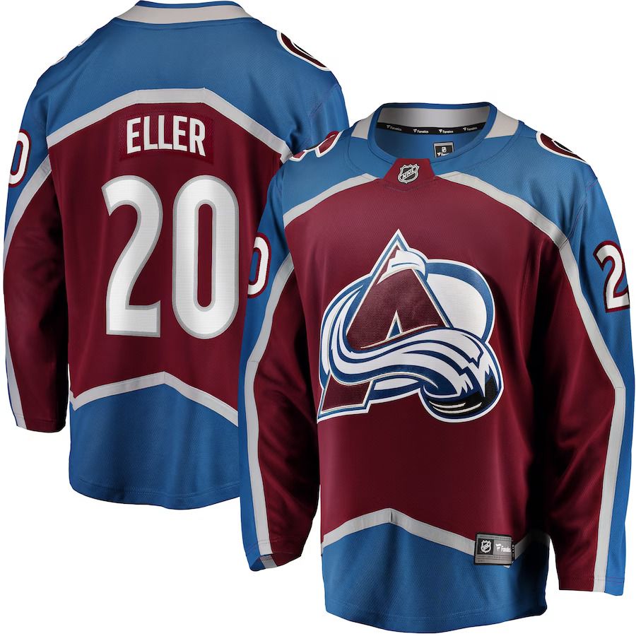 Men Colorado Avalanche 20 Lars Eller Fanatics Branded Burgundy Home Breakaway NHL Jersey